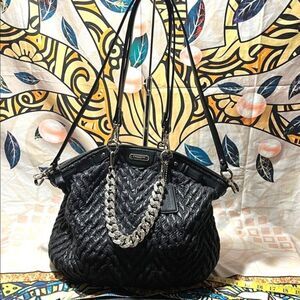 Coach Madison Quilted Chevron Nylon Sophia Satchel - F18634